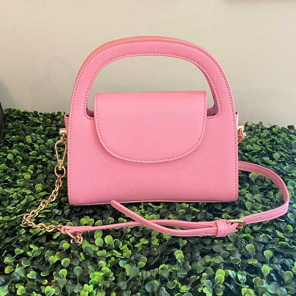 Olga Berg Handbags - Olga Berg Pink Mini Top-Handle Crossbody Bag